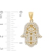 Thumbnail Image 2 of Cubic Zirconia Hamsa with Evil Eye in 10K Solid Gold