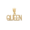 Thumbnail Image 0 of Diamond-Cut Beaded "QUEEN" Necklace Charm in 10K Solid Gold