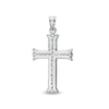 Thumbnail Image 1 of 24.95 x 17.26mm Diamond-Cut Flare-Ends Gothic-Style Cross Necklace Charm in Hollow Sterling Silver