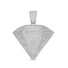 Thumbnail Image 0 of Cubic Zirconia Three-Dimensional Diamond-Shaped Necklace Charm in Sterling Silver