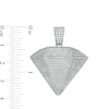 Thumbnail Image 1 of Cubic Zirconia Three-Dimensional Diamond-Shaped Necklace Charm in Sterling Silver