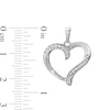 Thumbnail Image 2 of Cubic Zirconia Ribbon Heart Outline Solid Necklace Charm in Solid Sterling Silver