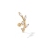 Thumbnail Image 1 of 14K Hollow Gold CZ Curved Leafy Branch Stud - 18G 5/16&quot;