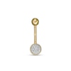 Thumbnail Image 0 of 014 Gauge 1/20 CT. T.W. Composite Diamond Frame Disc Belly Button Ring in 10K Gold - 7/16"