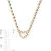 Thumbnail Image 3 of 2.60mm Heart Curb Chain Necklace in 10K Hollow Gold - 16&quot; + 1&quot;