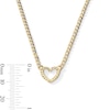 Thumbnail Image 3 of 10K Hollow Gold Heart Curb Chain Necklace - 16&quot; + 1&quot;