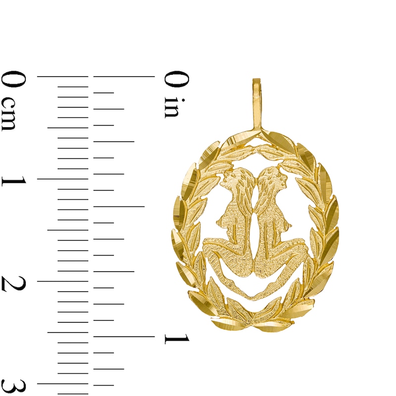 Main Image 2 of Garland Wreath Frame Gemini Necklace Charm in 10K Gold Casting Solid