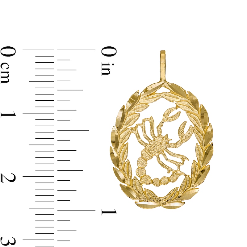 Main Image 2 of Garland Wreath Frame Scorpio Necklace Charm in 10K Gold Casting Solid