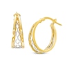 Thumbnail Image 0 of 1.5mm Diamond-Cut Split Lattice Hoop Earrings in 10K Gold