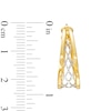 Thumbnail Image 1 of 1.5mm Diamond-Cut Split Lattice Hoop Earrings in 10K Gold