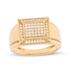 Thumbnail Image 0 of Men's Square-Shaped Cubic Zirconia Frame Cluster Ring in 10K Gold – Size 10