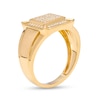 Thumbnail Image 1 of Men's Square-Shaped Cubic Zirconia Frame Cluster Ring in 10K Gold – Size 10