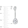 Thumbnail Image 1 of Stainless Steel CZ Pear-Shaped and Round Frame Belly Button Ring Set - 14G