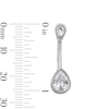 Thumbnail Image 4 of Stainless Steel CZ Pear-Shaped and Round Frame Belly Button Ring Set - 14G