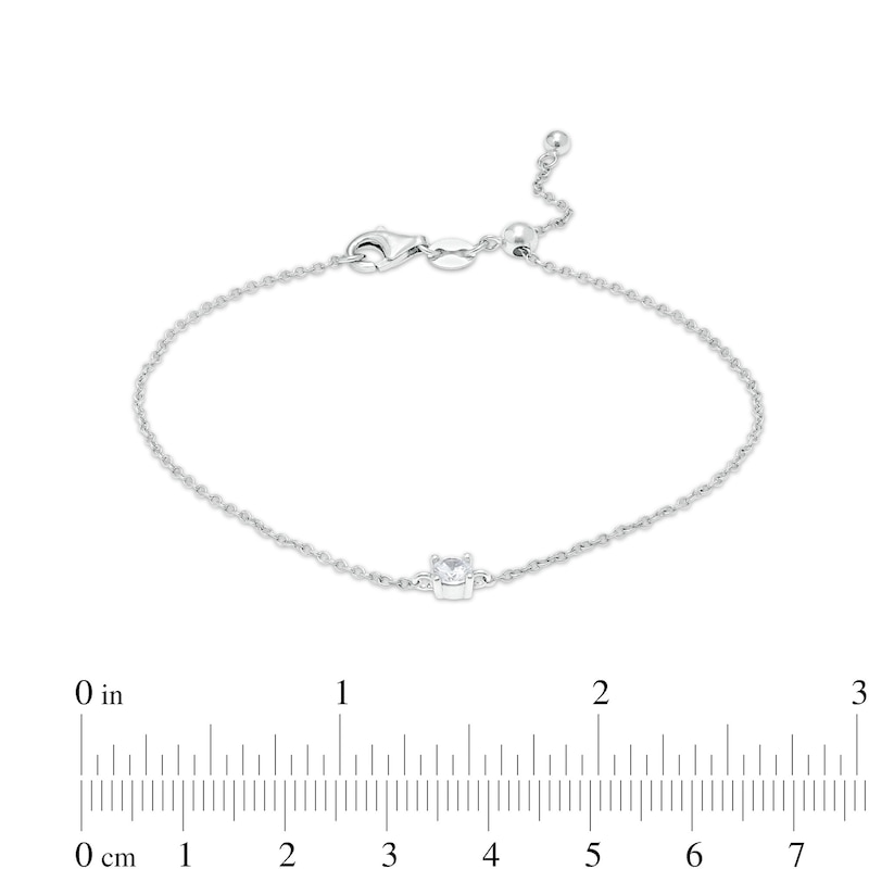 4mm Cubic Zirconia Solitaire Bracelet in Sterling Silver – 7.5"