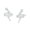 Thumbnail Image 0 of Cubic Zirconia Snake Stud Earrings in Sterling Silver