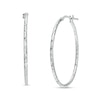 Thumbnail Image 1 of 1.5mm Diamond-Cut Rope Textured Hoop Earrings in Hollow Sterling Silver