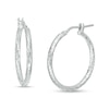 Thumbnail Image 1 of 2mm Diamond-Cut Rope Textured Hoop Earrings in Hollow Sterling Silver