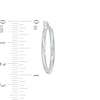 Thumbnail Image 2 of 2mm Diamond-Cut Rope Textured Hoop Earrings in Hollow Sterling Silver