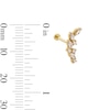 Thumbnail Image 2 of 14K Semi-Solid Gold CZ Marquise and Round Scatter Crawler Stud - 18G 5/16&quot;