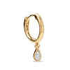 Thumbnail Image 1 of 018 Gauge 8mm Pear-Shaped Multi-Diamond Accent Dangle Cartilage Hoop in 14K Gold