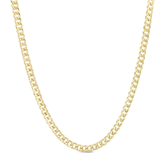 10K Semi-Solid Gold Miami Curb Chain Made in Italy - 22"