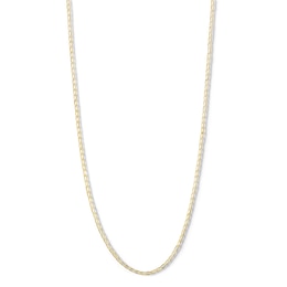 10K Solid Gold Light Diamond-Cut Curb Chain Made in Italy - 18&quot;