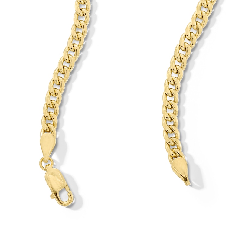 Main Image 3 of Made in Italy 3.5mm Miami Curb Chain Necklace in 14K Semi-Solid Gold - 22&quot;