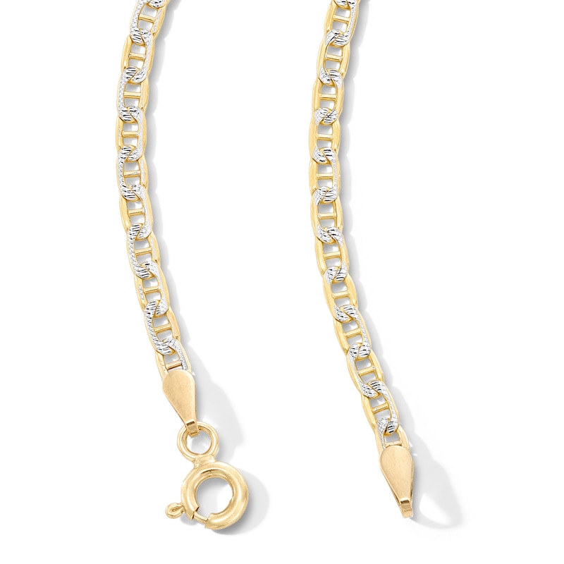 Main Image 3 of 10K Semi-Solid Gold Diamond-Cut Mariner Chain Made in Italy - 20&quot;