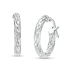 Thumbnail Image 0 of 2mm Diamond-Cut Hoop Earring in Hollow Sterling Silver