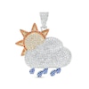 Thumbnail Image 1 of Multi-Color Cubic Zirconia Weather Necklace Charm in Solid Sterling Silver