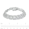 Thumbnail Image 1 of Men's Baguette and Round Cubic Zirconia Mariner Link Chain Bracelet in Sterling Silver – 8.5"