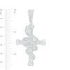 Thumbnail Image 2 of Cubic Zirconia Snake Wrap Cross Necklace Charm in Solid Sterling Silver