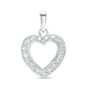 Thumbnail Image 0 of Cubic Zirconia Heart Outline Necklace Charm in Hollow Sterling Silver