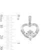 Thumbnail Image 4 of 6.0mm Heart-Shaped Cubic Zirconia Claddagh Heart Necklace Charm in Hollow Sterling Silver