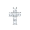 Thumbnail Image 0 of Cubic Zirconia 6-Stone Cross Necklace Charm in Hollow Sterling Silver