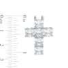 Thumbnail Image 1 of Cubic Zirconia 6-Stone Cross Necklace Charm in Hollow Sterling Silver