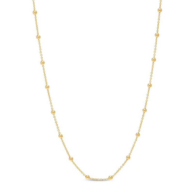 1.8mm Saturn Bead Chain Necklace in 10K Gold - 16