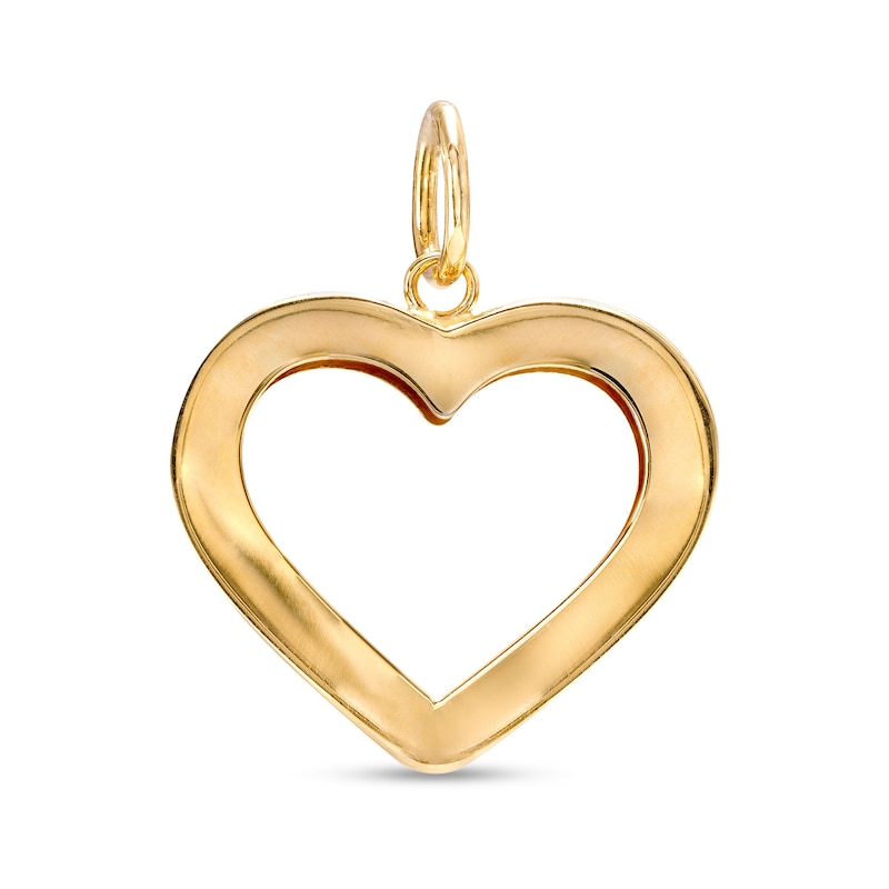 Heart Outline Necklace Charm in 10K Gold