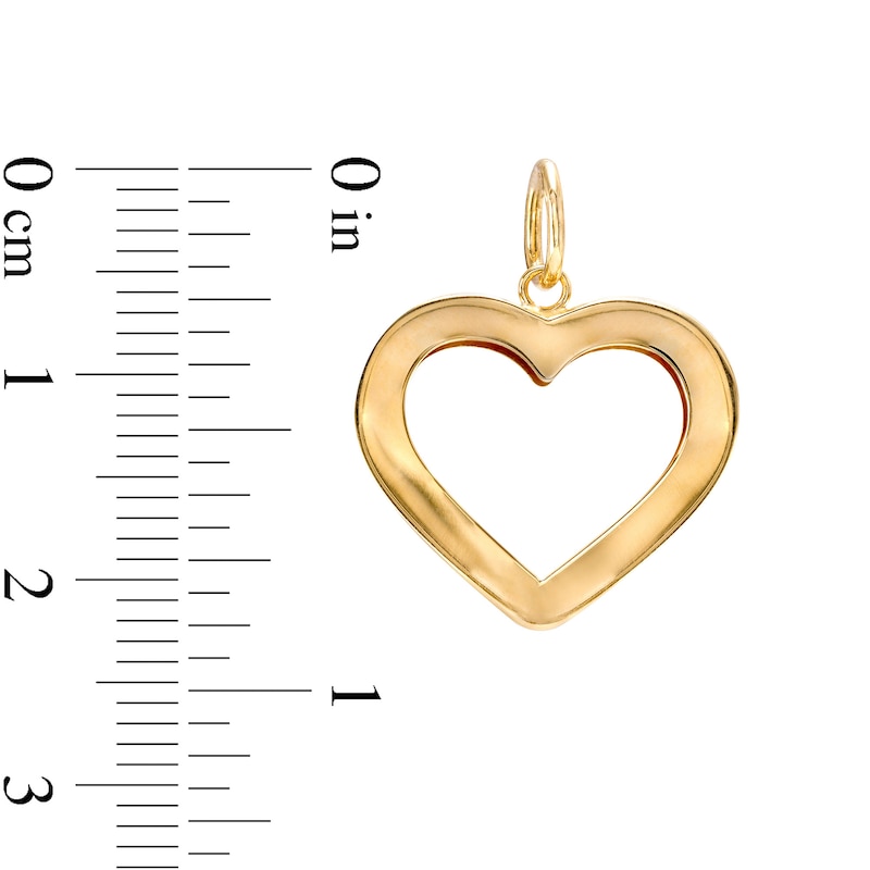 Main Image 3 of Heart Outline Necklace Charm in 10K Gold