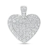 Thumbnail Image 0 of Cubic Zirconia Frame Heart Cluster Necklace Charm in Hollow Sterling Silver