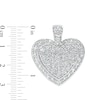 Thumbnail Image 1 of Cubic Zirconia Frame Heart Cluster Necklace Charm in Hollow Sterling Silver