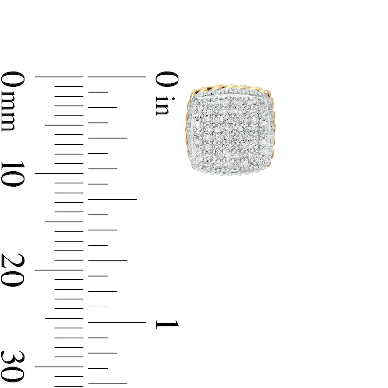 Main Image 2 of 10K Solid Gold 1/4 CT. T.W. Diamond Cuban Link Side Studs