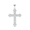 Thumbnail Image 1 of Cubic Zirconia Flared Cross Necklace Charm in Hollow Sterling Silver