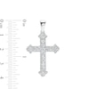 Thumbnail Image 2 of Cubic Zirconia Flared Cross Necklace Charm in Hollow Sterling Silver