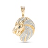 Thumbnail Image 0 of 1/20 CT. T.W. Diamond Lion's Head Necklace Charm in Sterling Silver with 14K Gold Plate