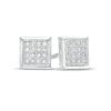 Thumbnail Image 1 of 1/10 CT. T.W. Princess-Cut Multi-Diamond Stud Earrings in Sterling Silver