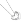 Thumbnail Image 2 of Sterling Silver Diamond Accented Heart Outline Pendant - 17&quot;