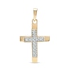 Thumbnail Image 0 of Diamond Accent Layered Split Edge Cross Necklace Charm in 10K Gold