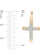 Thumbnail Image 1 of Diamond Accent Layered Split Edge Cross Necklace Charm in 10K Gold